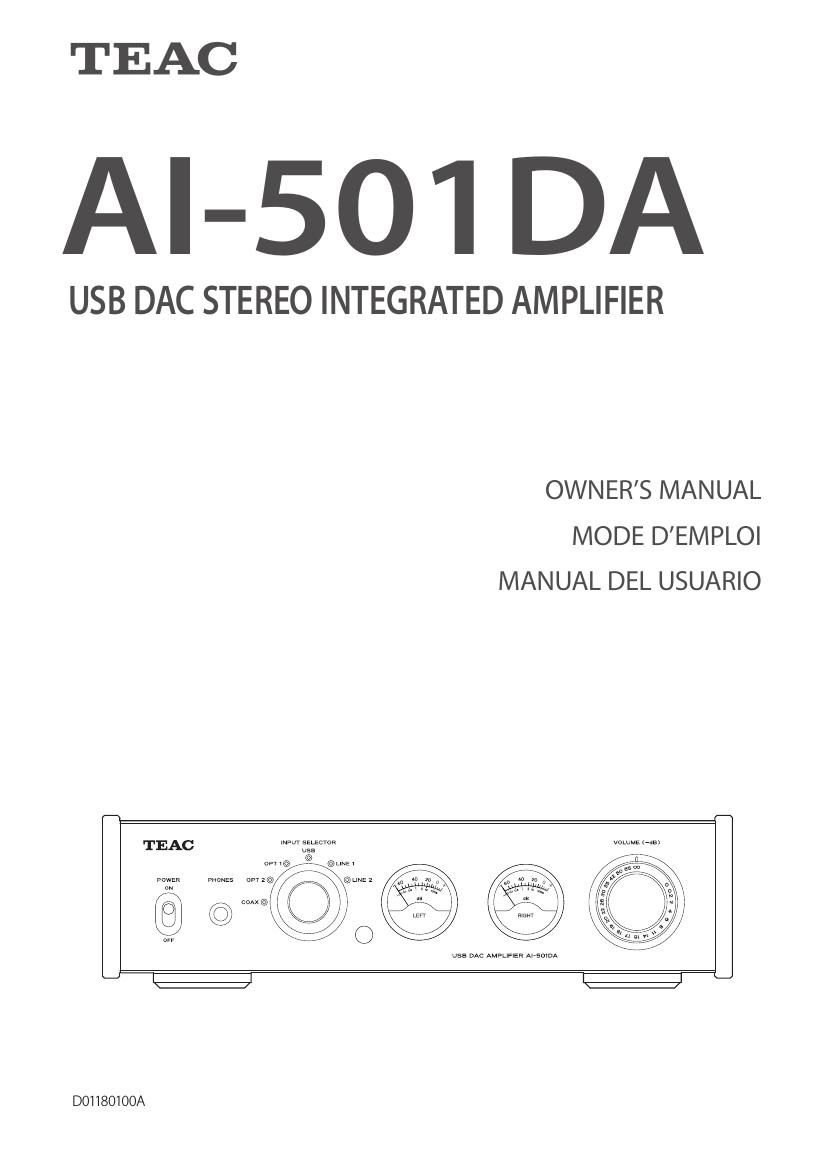 Teac AI 501 DA Owners Manual