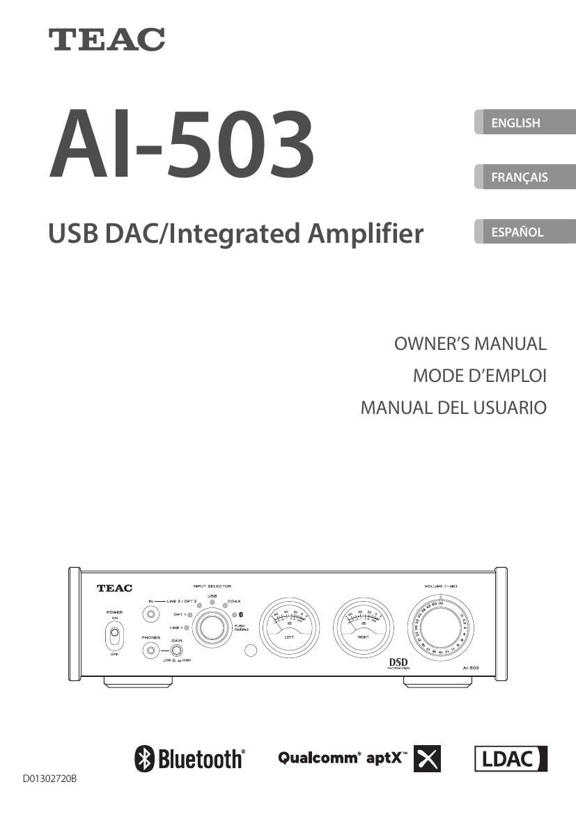 Teac AI 503 Owners Manual