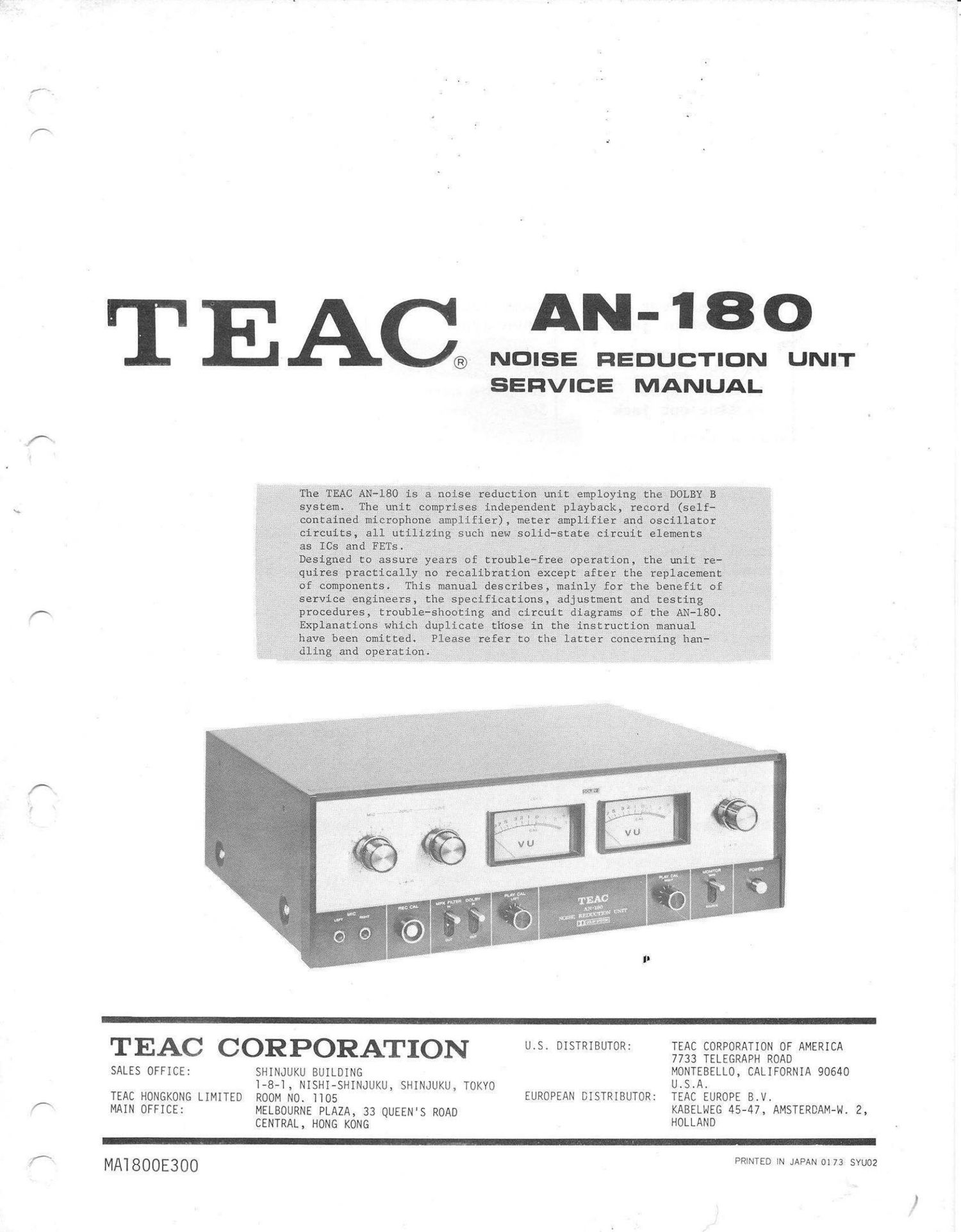 Teac AN 180 Service Manual