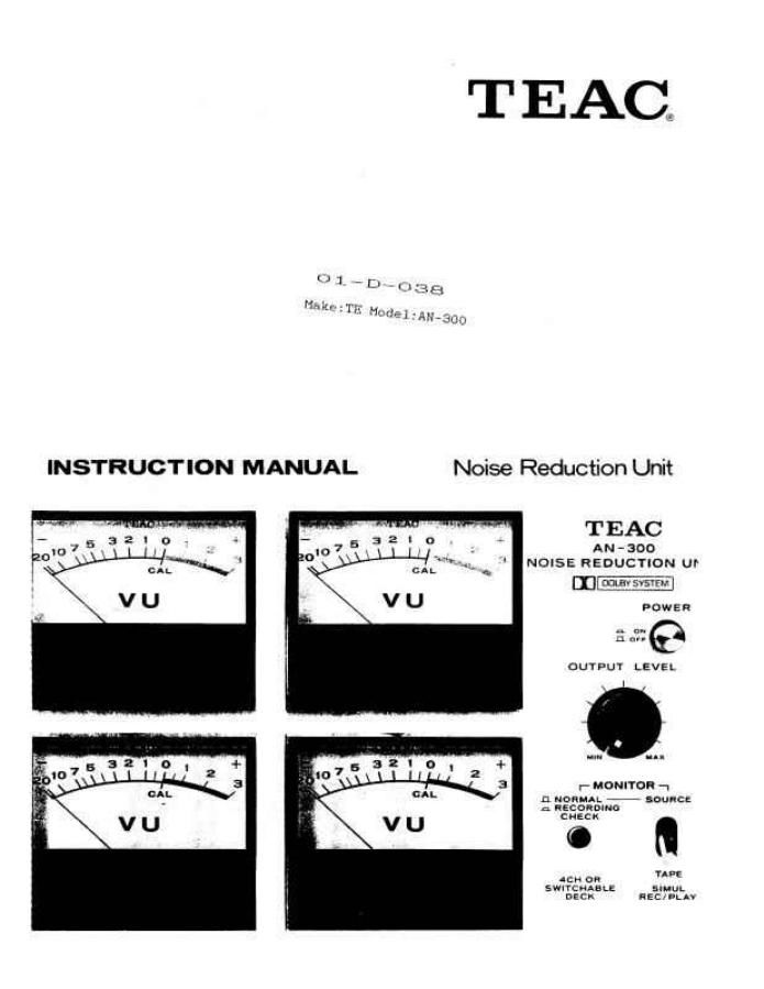 Teac AN 300 Service Manual