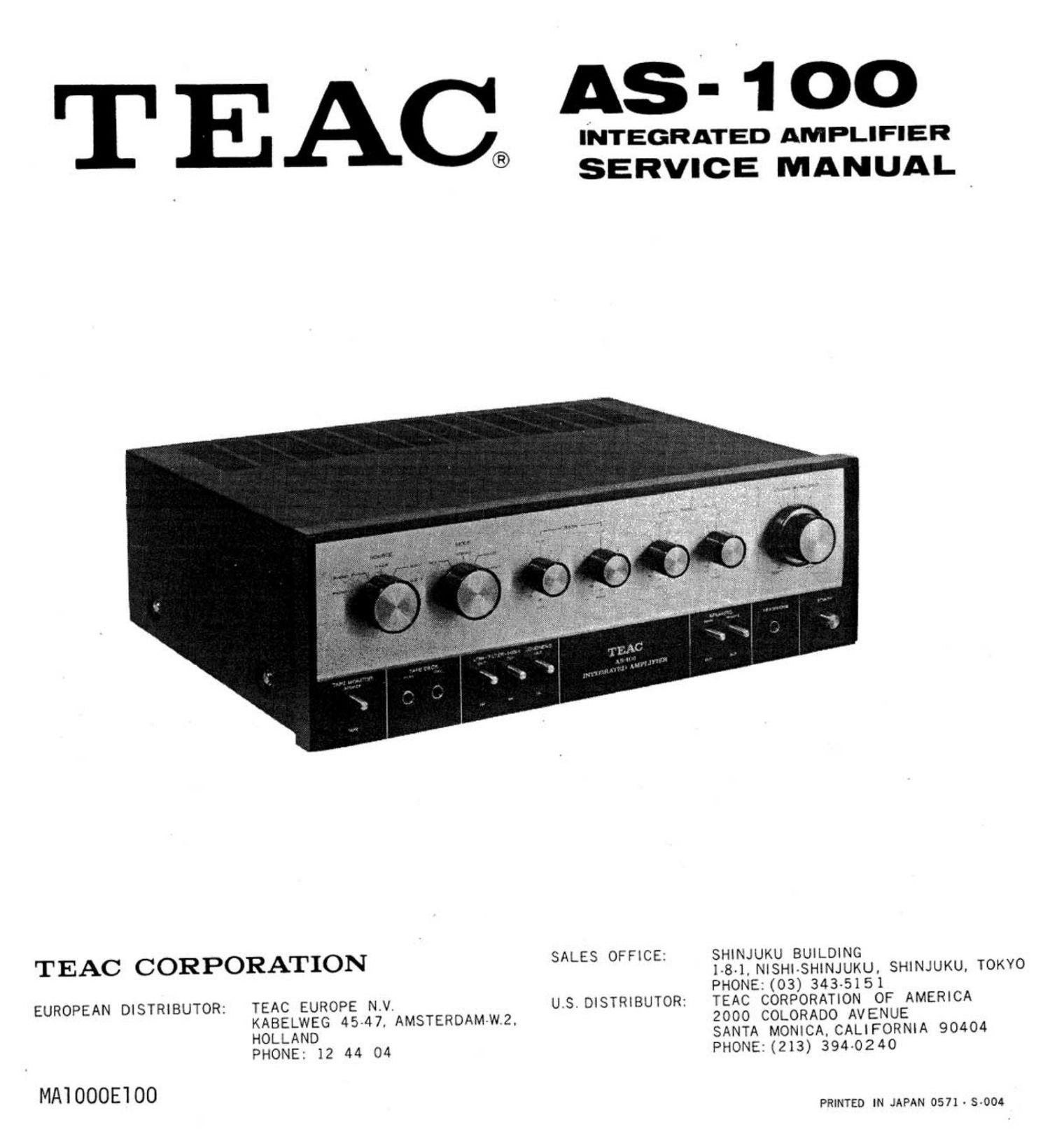 Teac AS 100 Service Manual