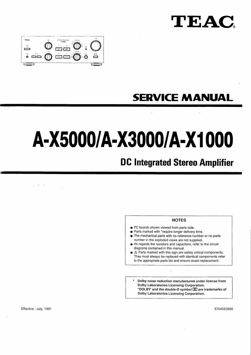 Teac AX 1000 AX 3000 AX 5000 Service Manual