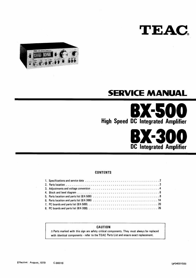 Teac BX 300 BX 500 Service Manual