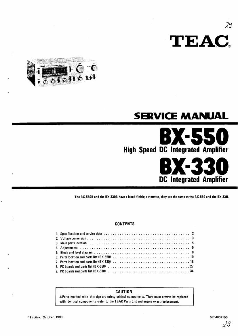 Teac BX 330 Service Manual