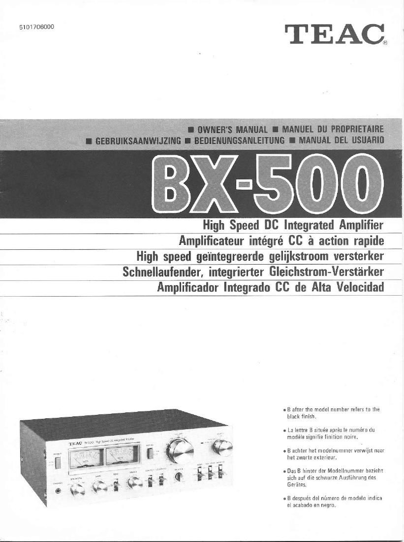 Teac BX 500 Owners Manual