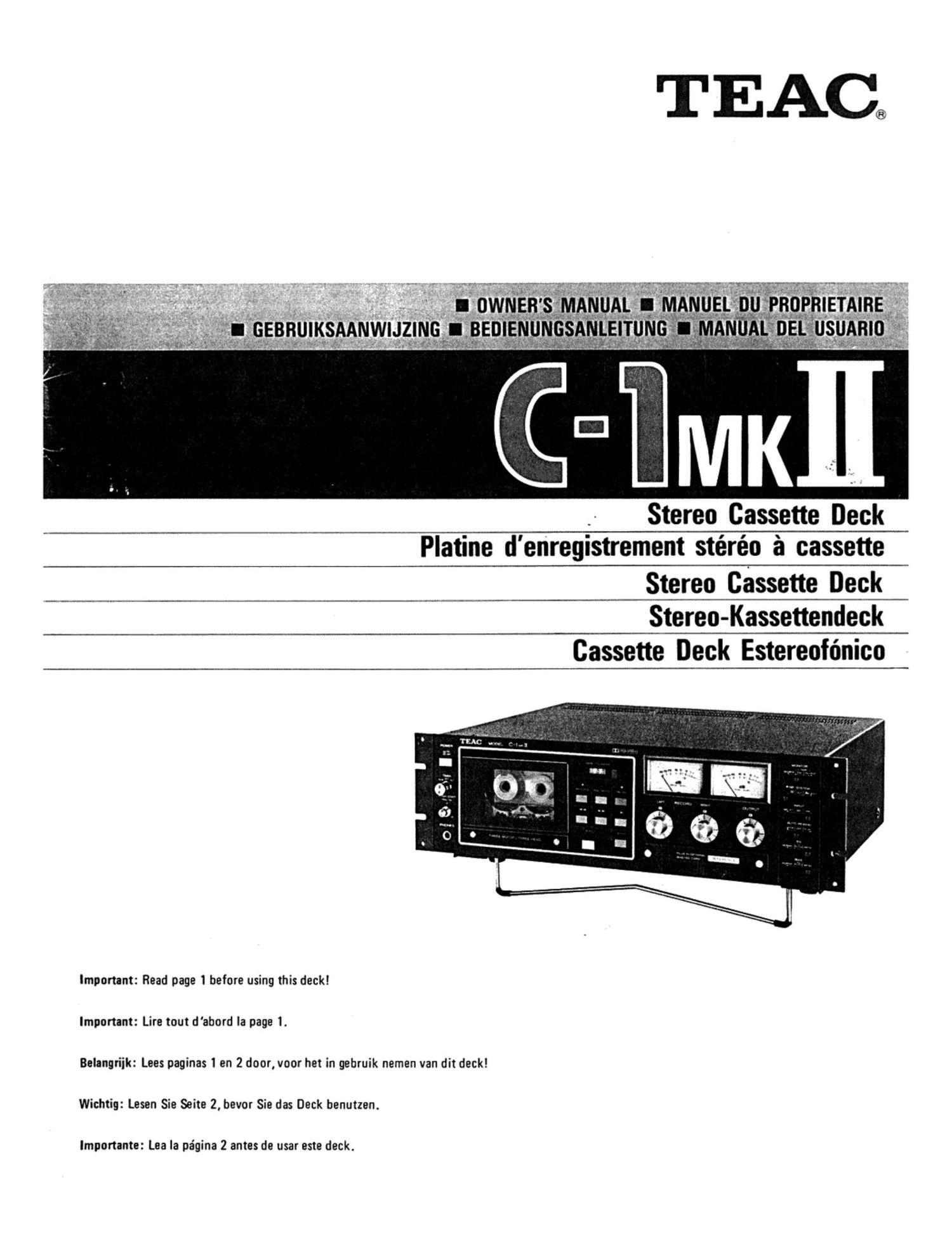 Teac C 1 Mk2 Owners Manual