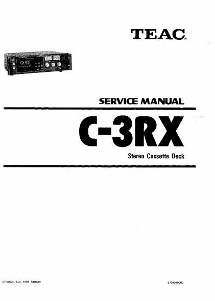 Teac C 3 RX Service Manual