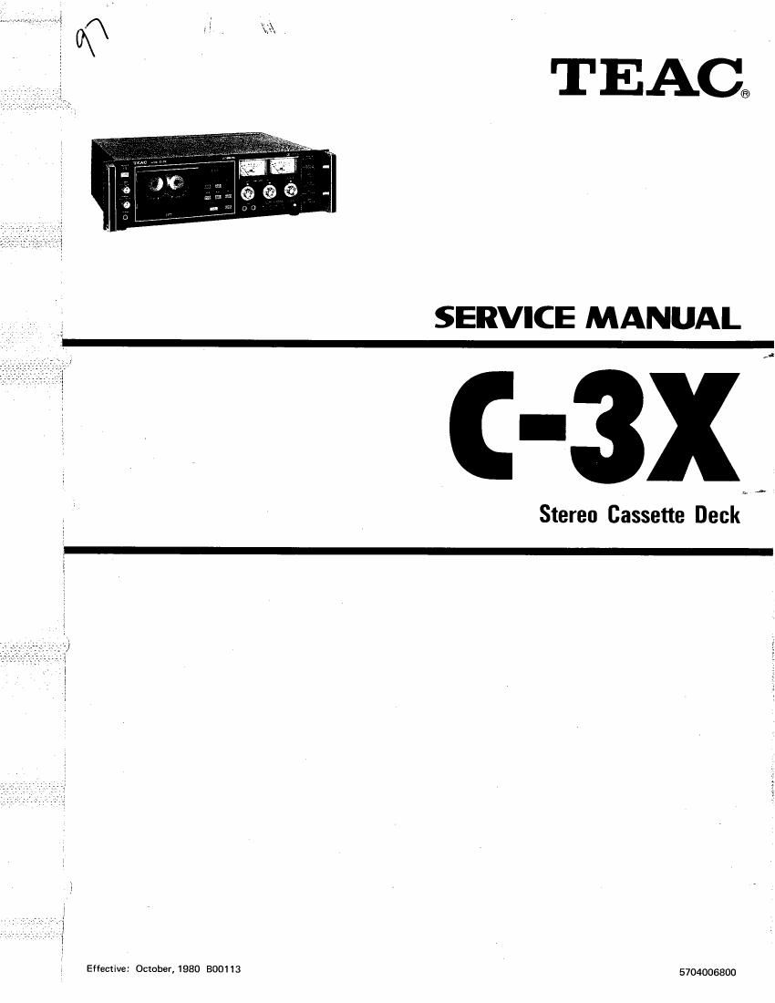 Teac C 3X Service Manual