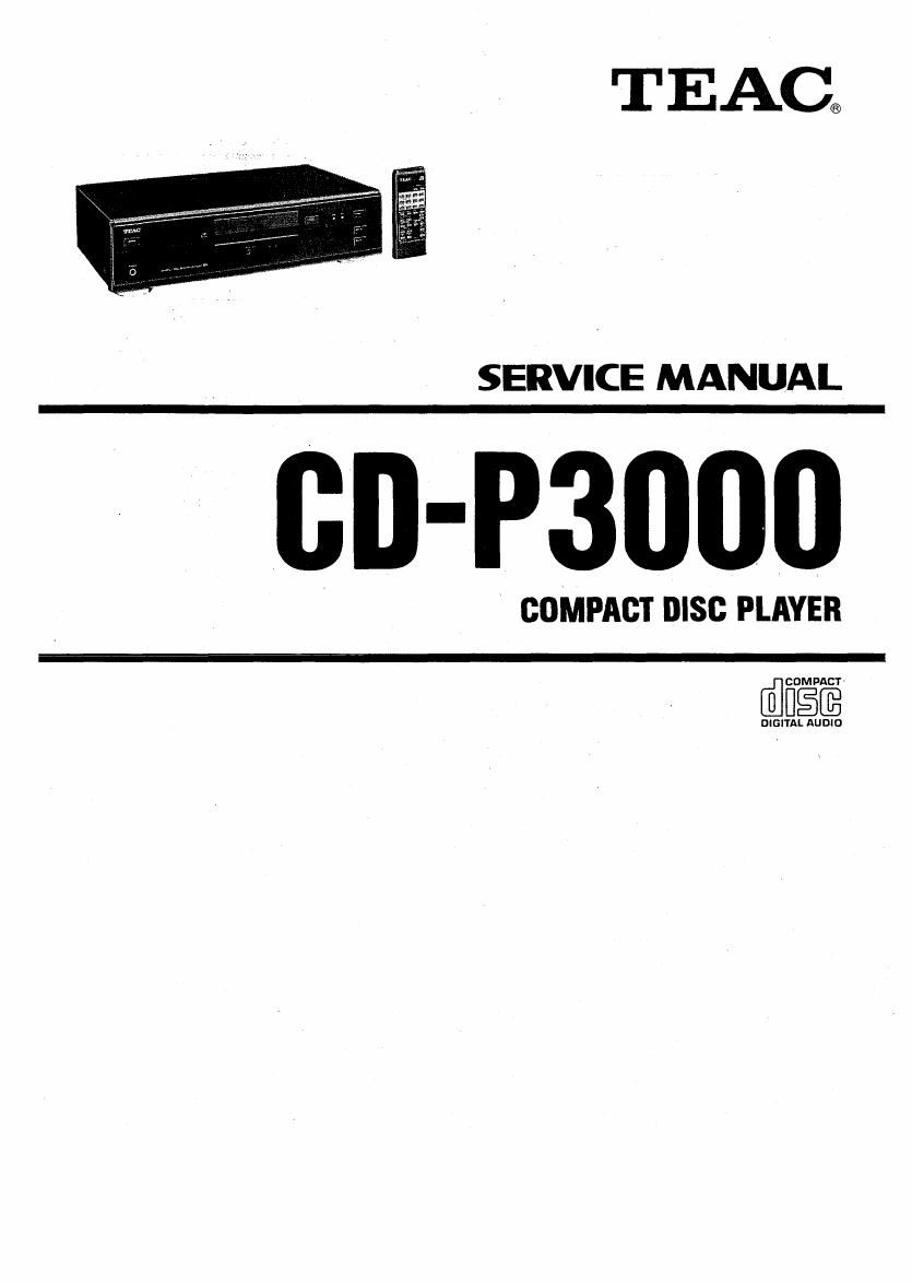 Teac CD P3000 Service Manual