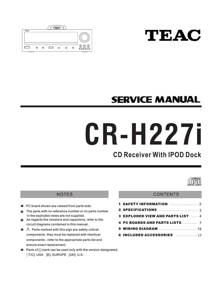 Teac CR H227i Service Manual