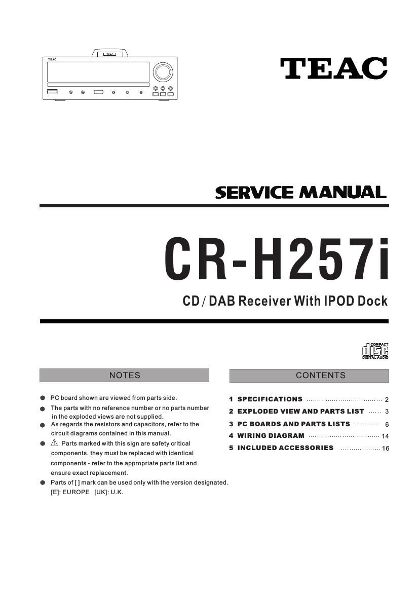 Teac CR H257i Service Manual