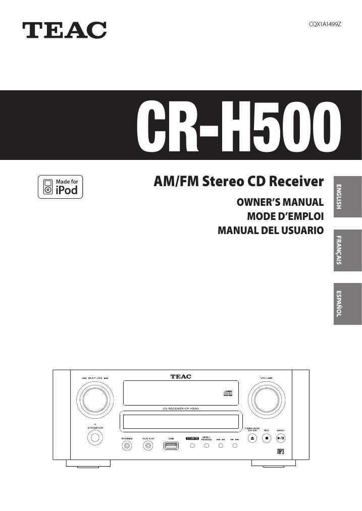 Teac CR H500 Owners Manual