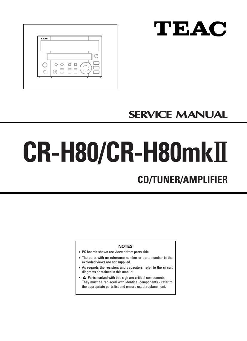 Teac CR H80 Mk2 Service Manual