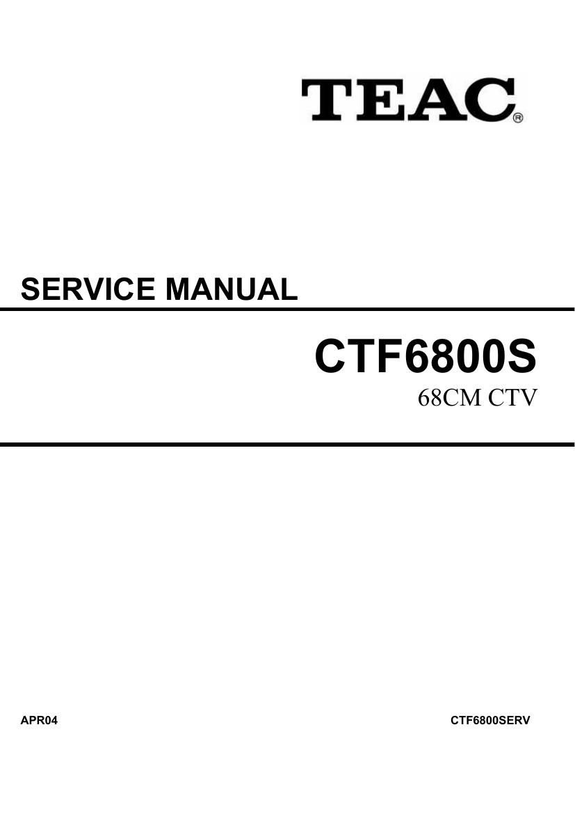 Teac CT F6800 S Service Manual