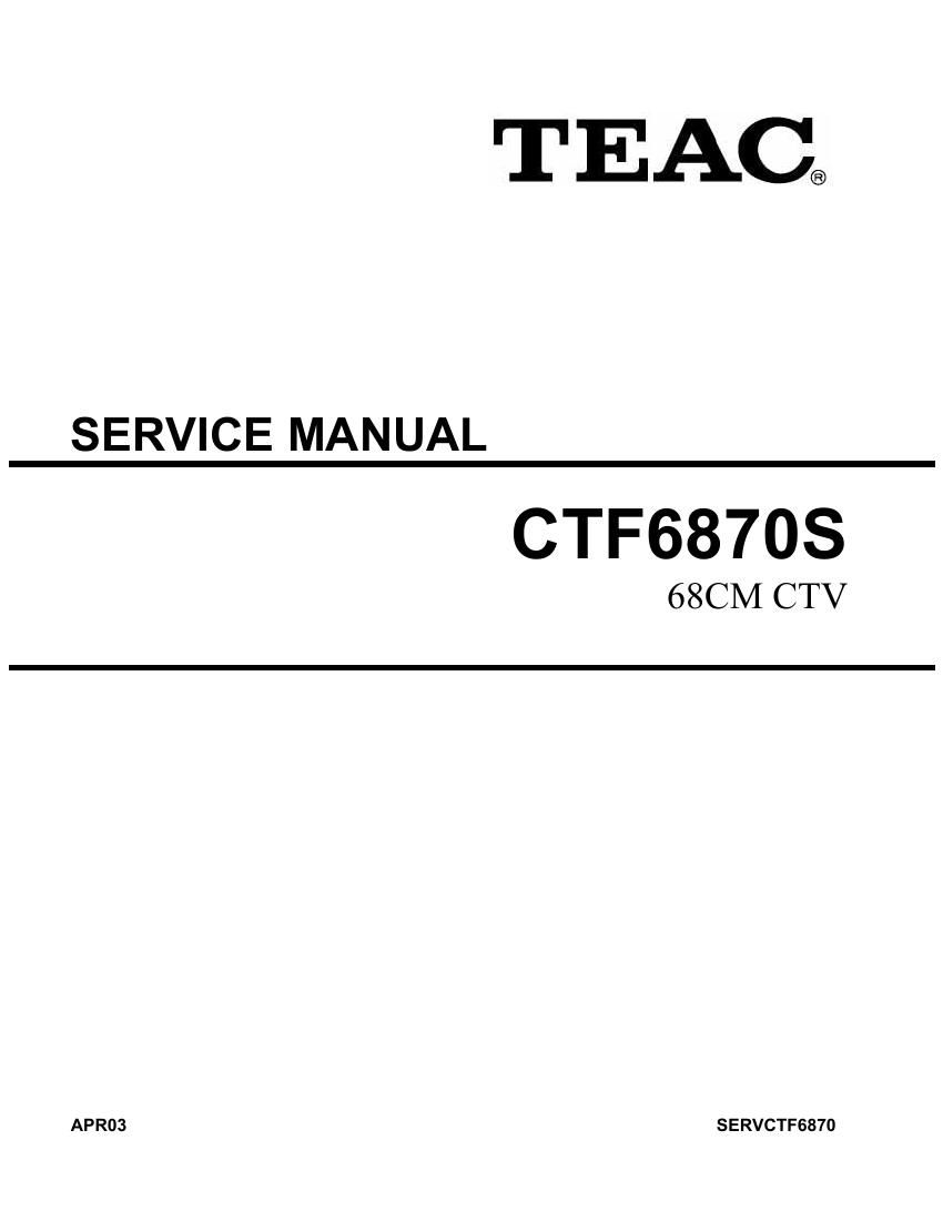 Teac CT F6870 S Service Manual