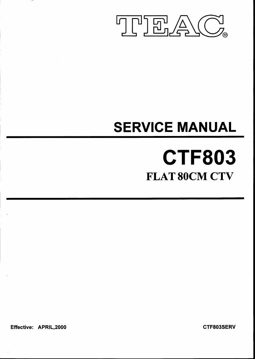 Teac CT F803 Service Manual