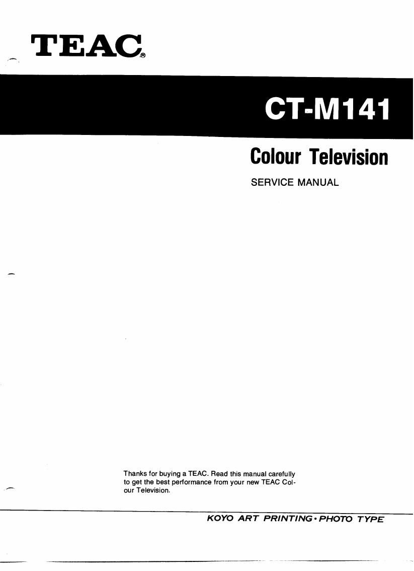 Teac CT M141 Service Manual