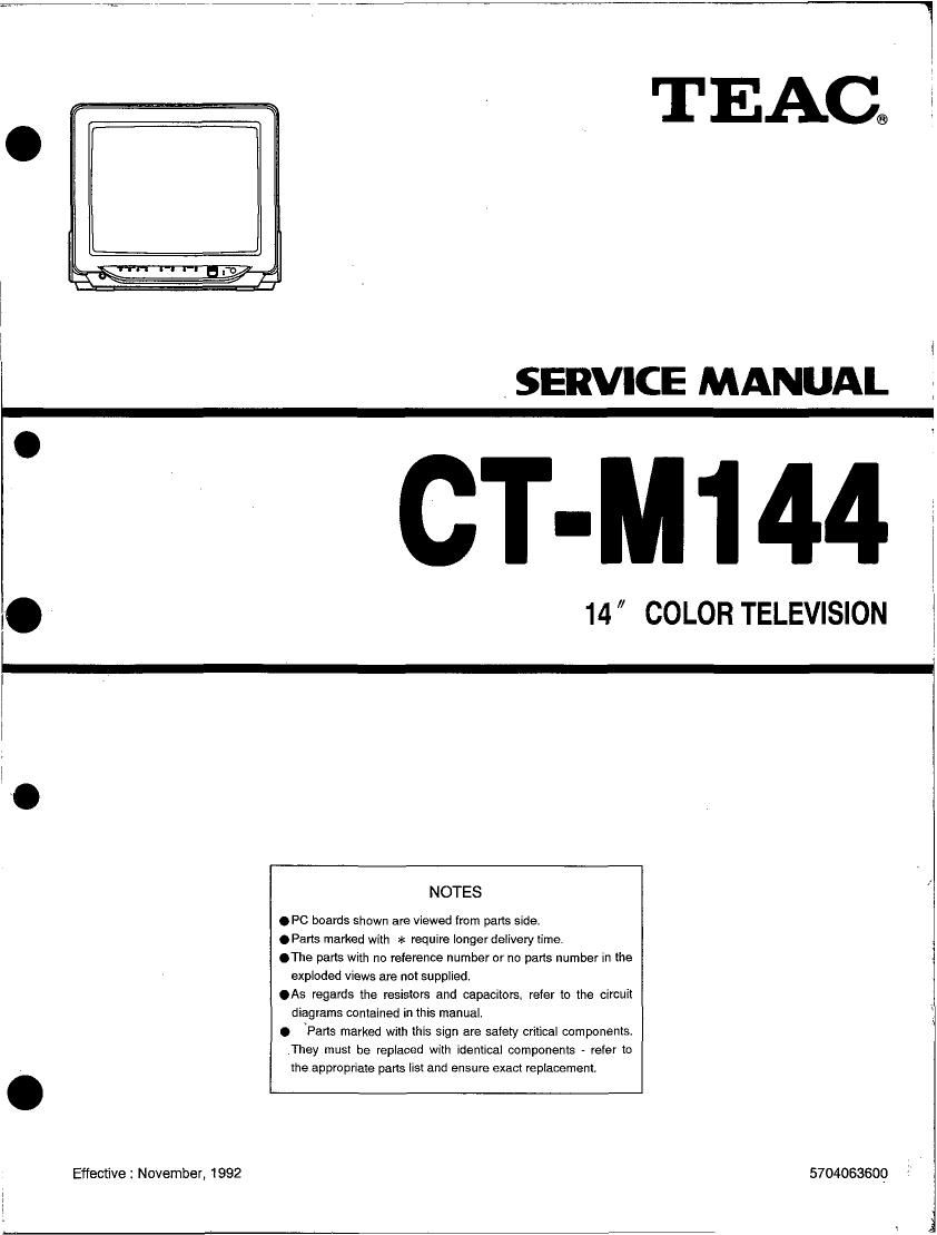 Teac CT M144 Service Manual