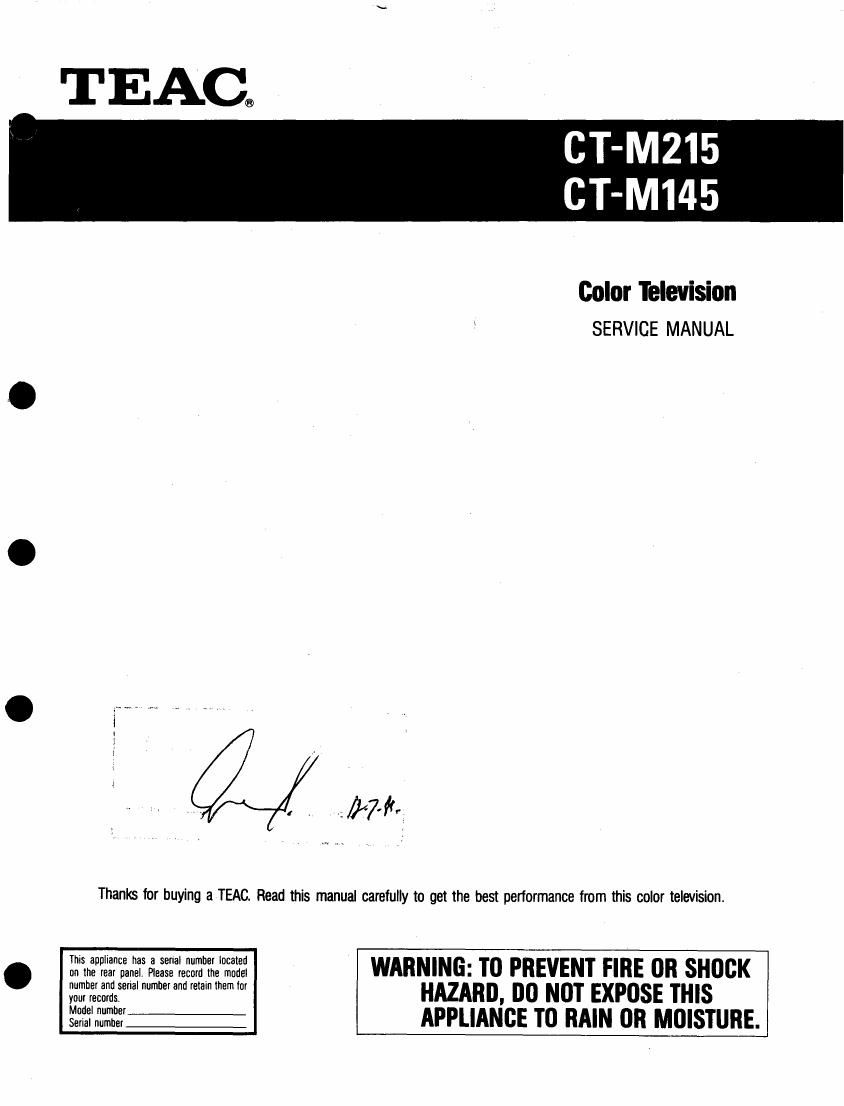 Teac CT M145 Service Manual