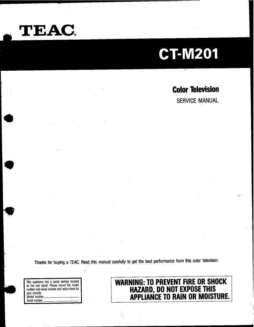Teac CT M201 Service Manual