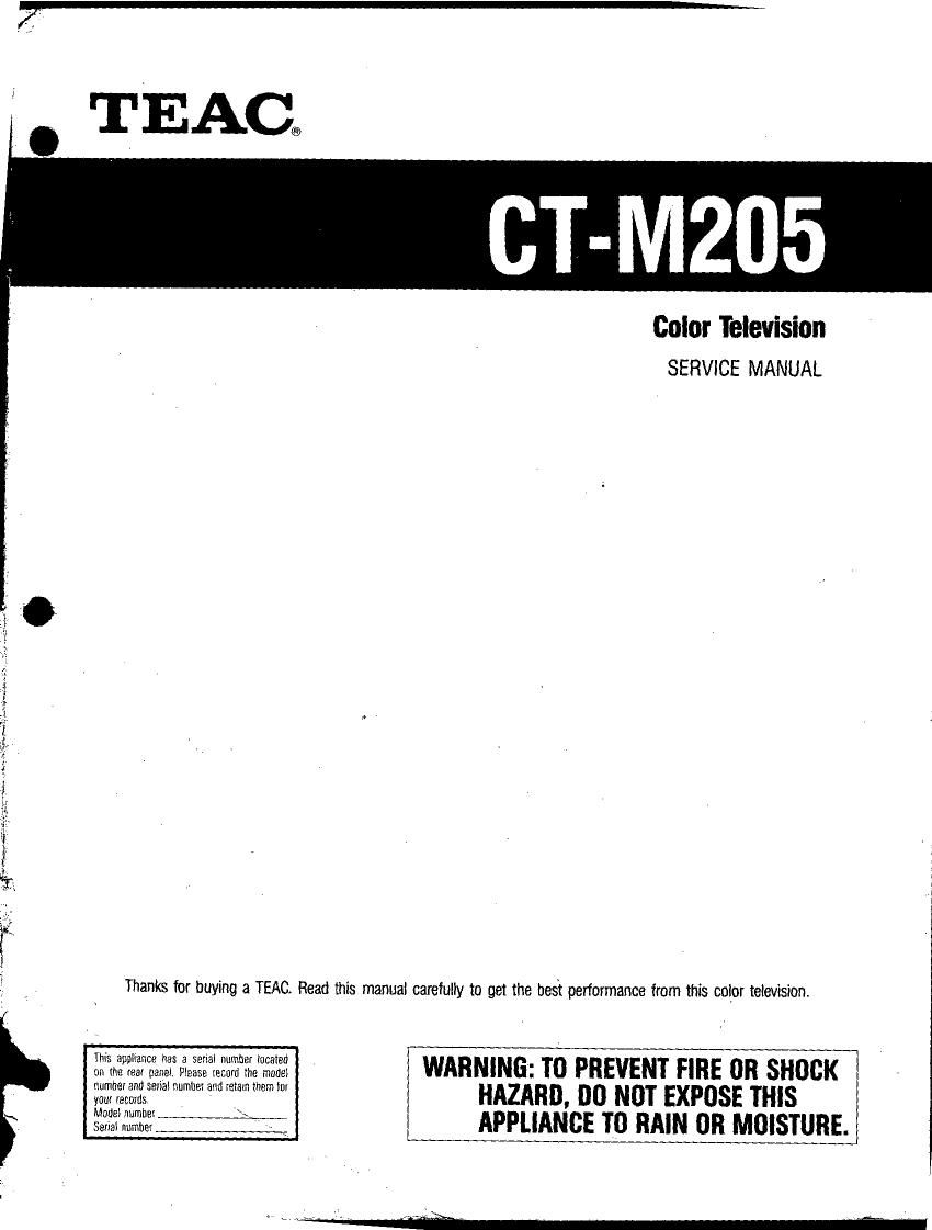 Teac CT M205 Service Manual
