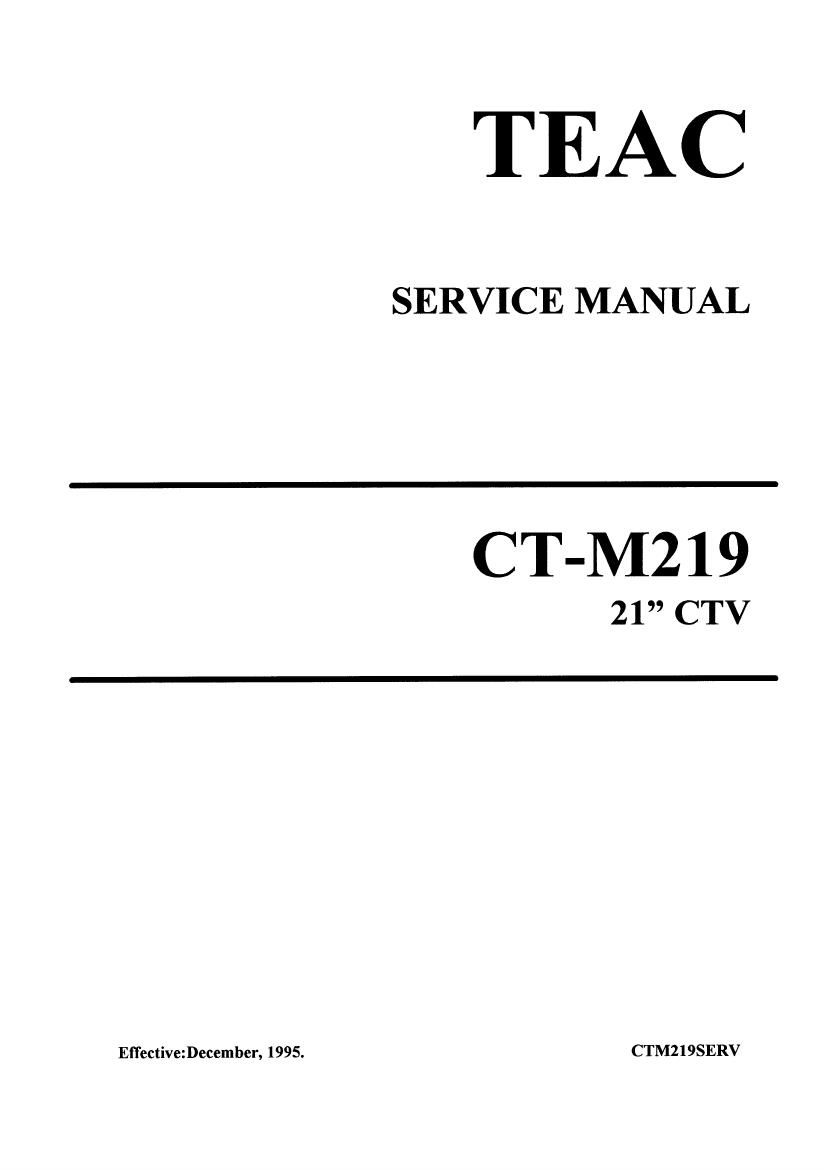 Teac CT M219 Service Manual