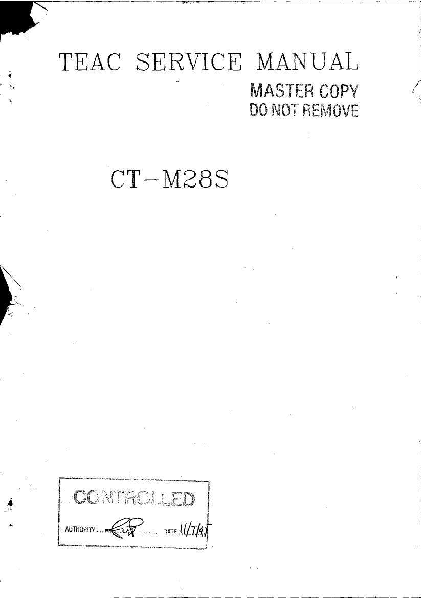 Teac CT M28 S Service Manual