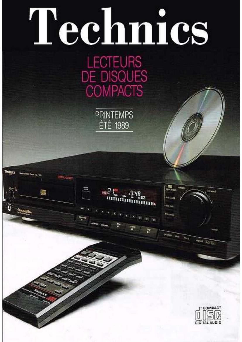 Technics Catalogue Technics Lecteur CD 1989
