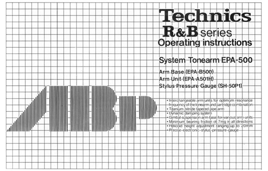 Technics EPA 500 Owners Manual