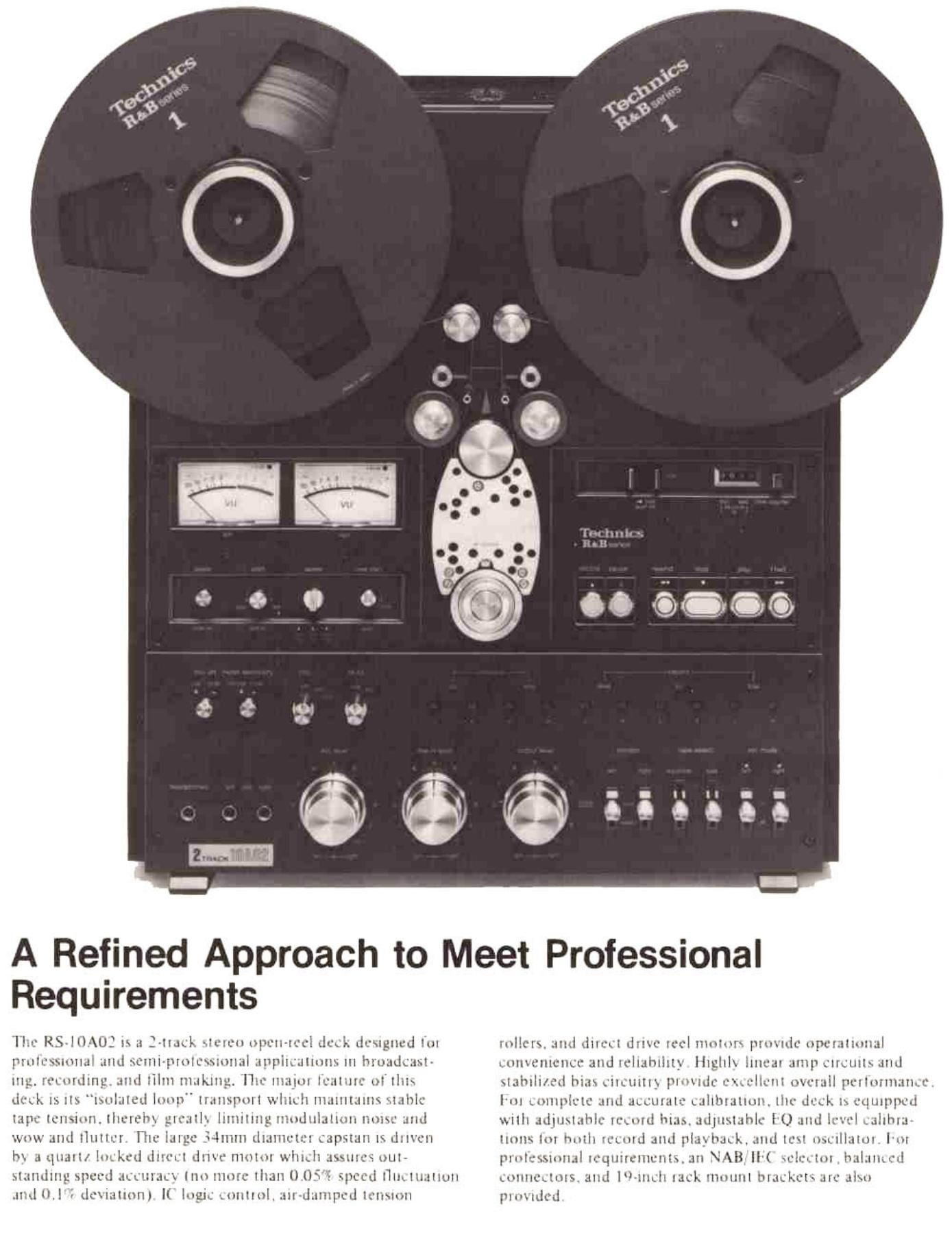 Technics RS 10 A 02 Owners Manual