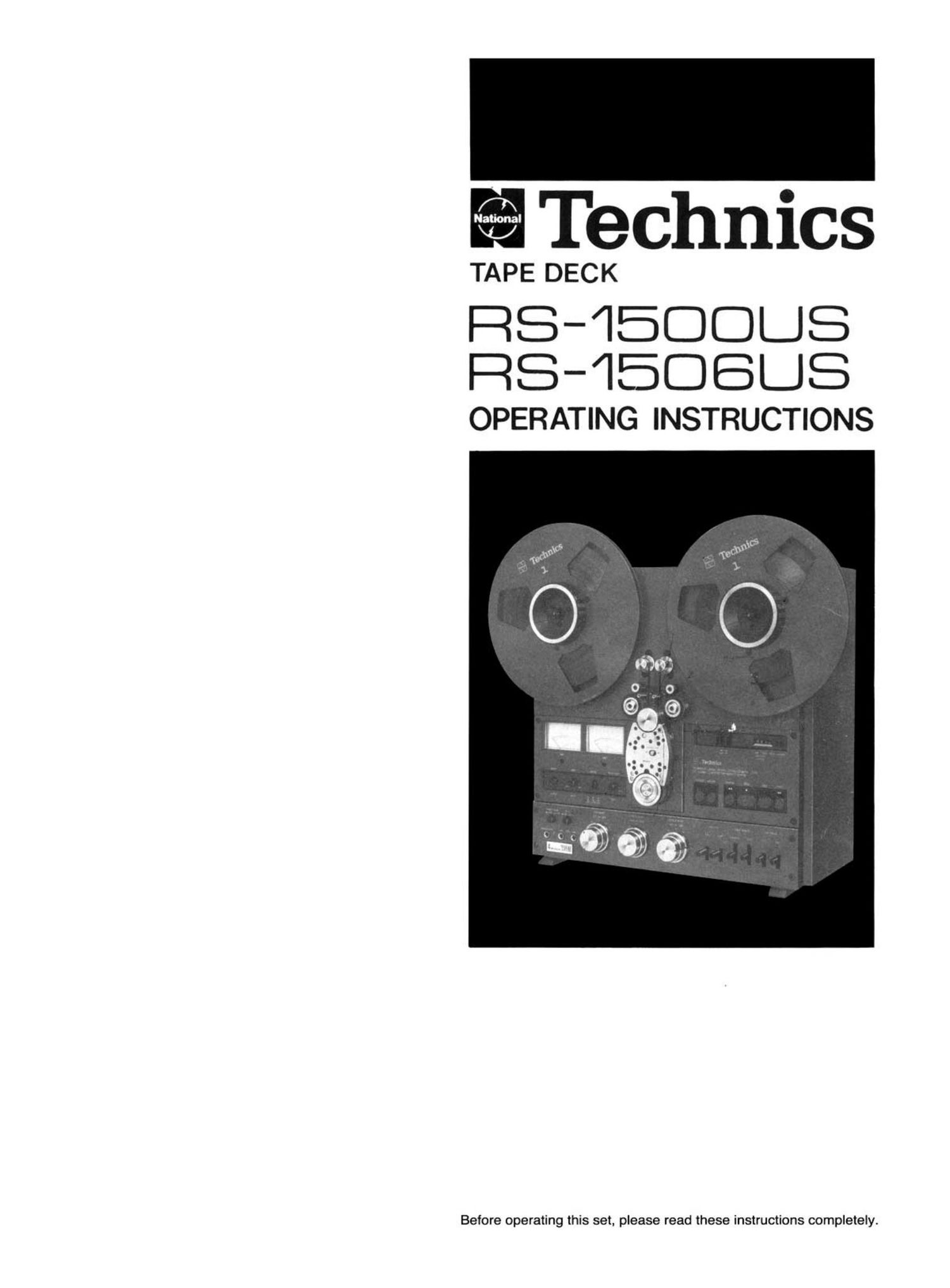 Technics RS 1500 US Owners Manual