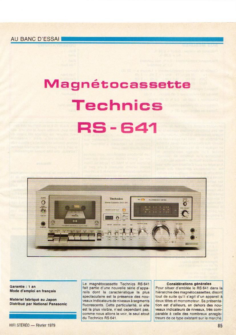 Technics RS 641 Test