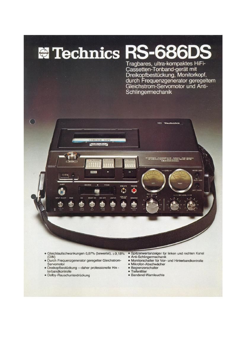 Technics RS 686 DS Brochure
