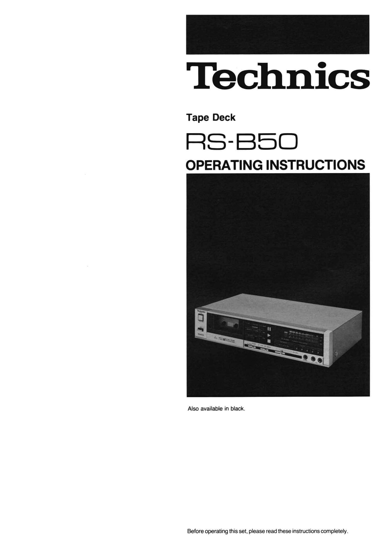Technics RSB 50 Owners Manual