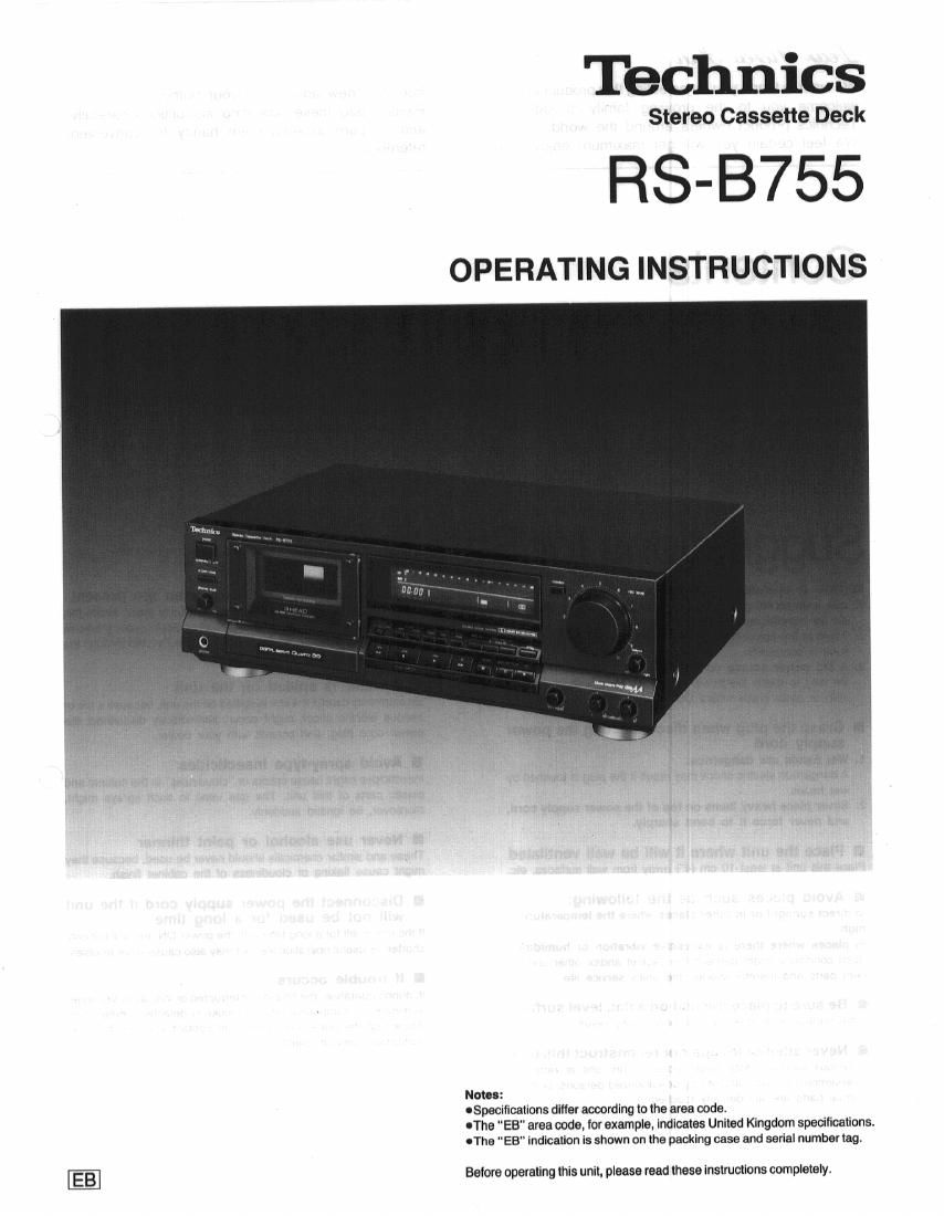 Technics RSB 755 Owners Manual