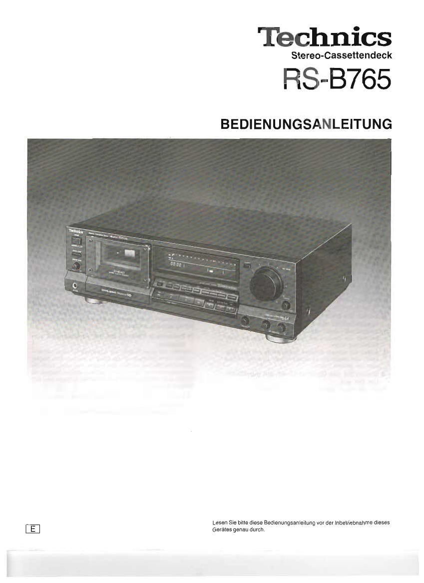 Technics RSB 765 Owners Manual
