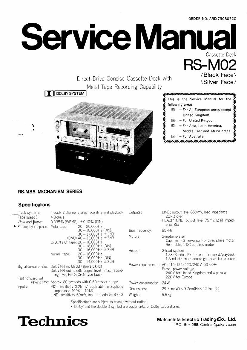 Technics RSM 02 Service Manual