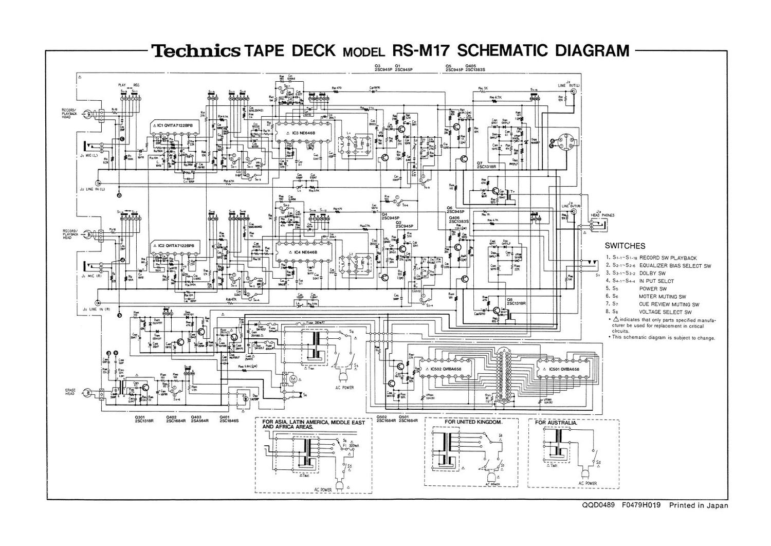 Technics RSM 17 Schematics