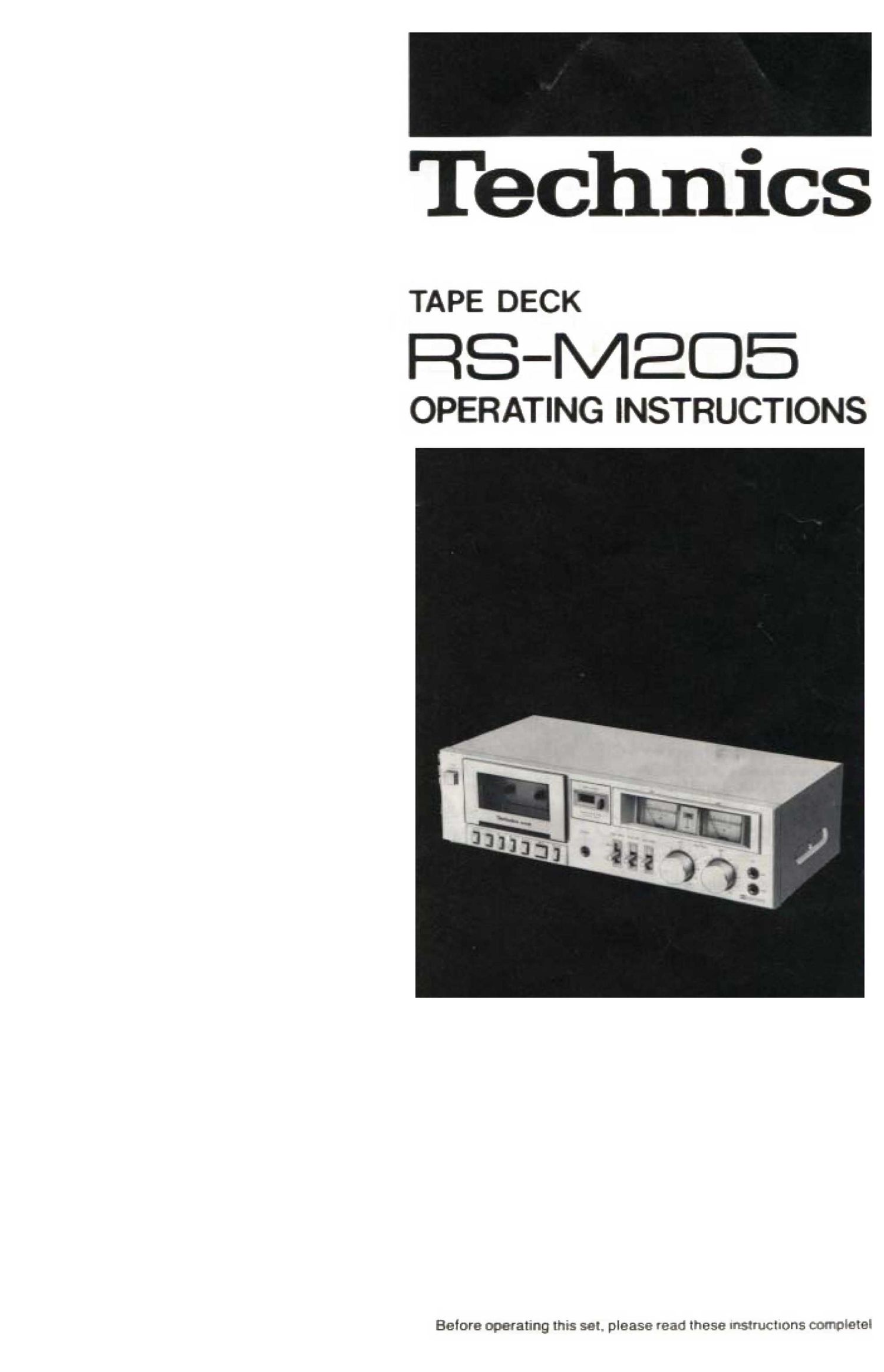 Technics RSM 205 Owners Manual