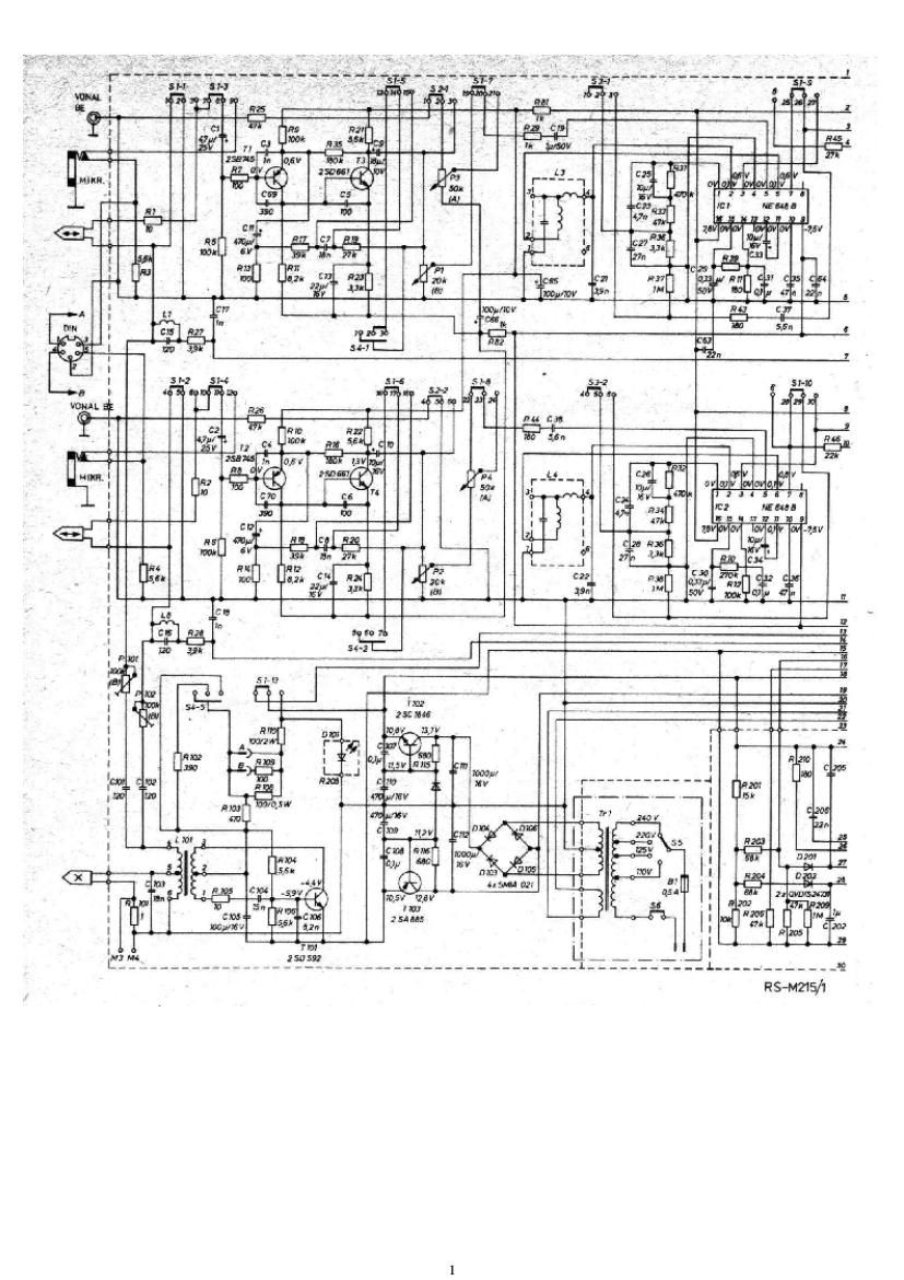 Technics RSM 215 Schematics