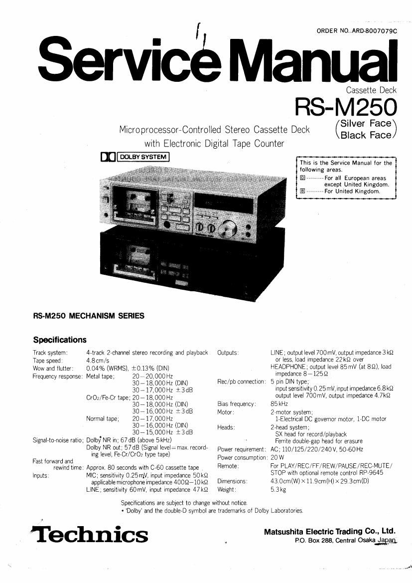 Technics RSM 250 Service Manual
