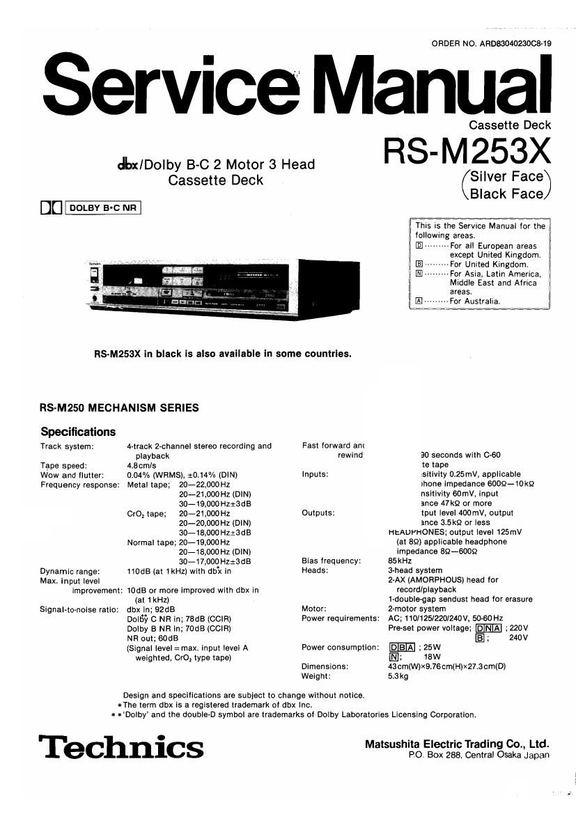 Technics RSM 253 X Service Manual