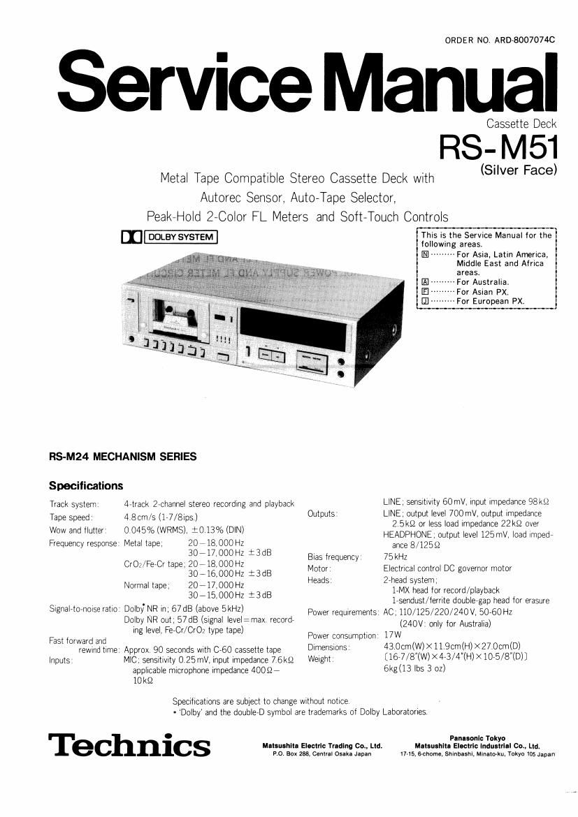 Technics RSM 51 Service Manual