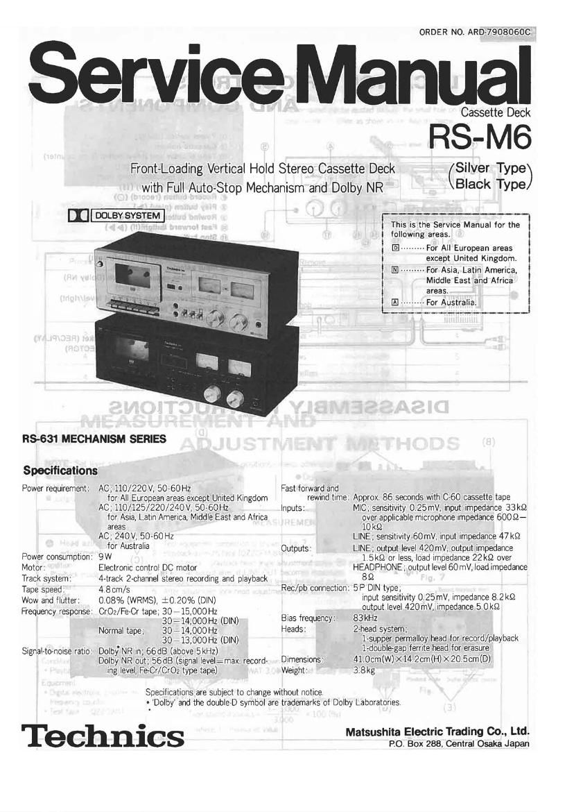 Technics RSM 6 Service Manual