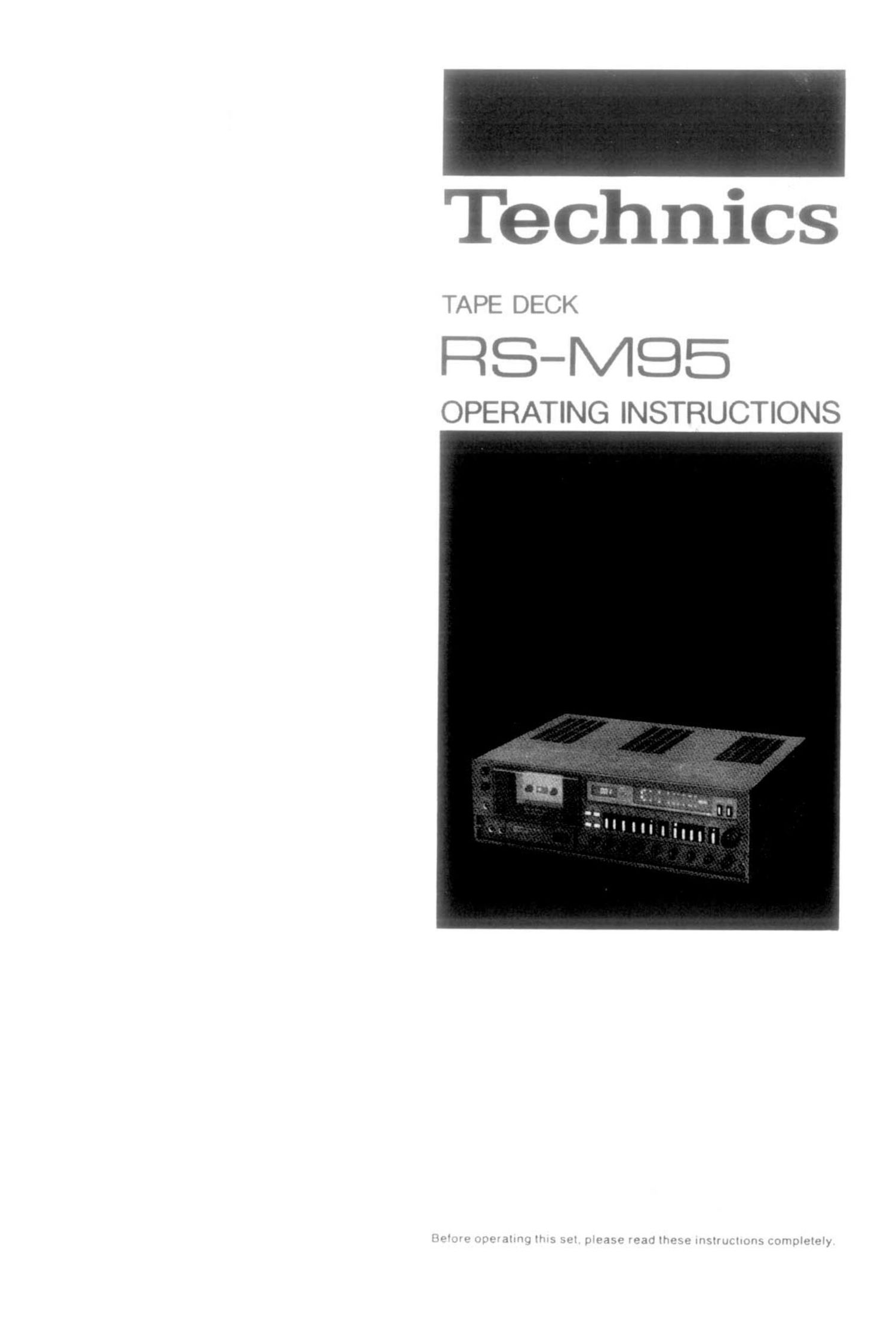 Technics RSM 95 Owners Manual