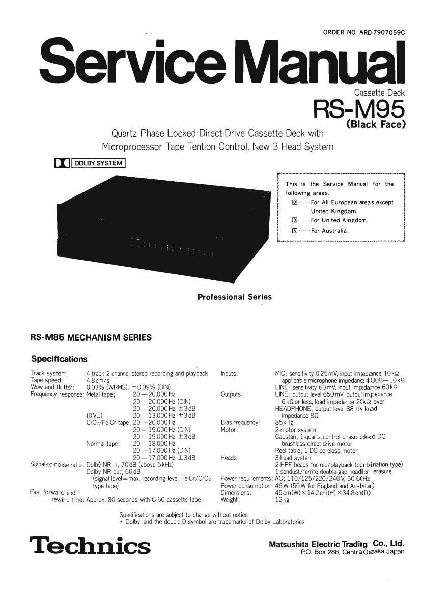 Technics RSM 95 Service Manual