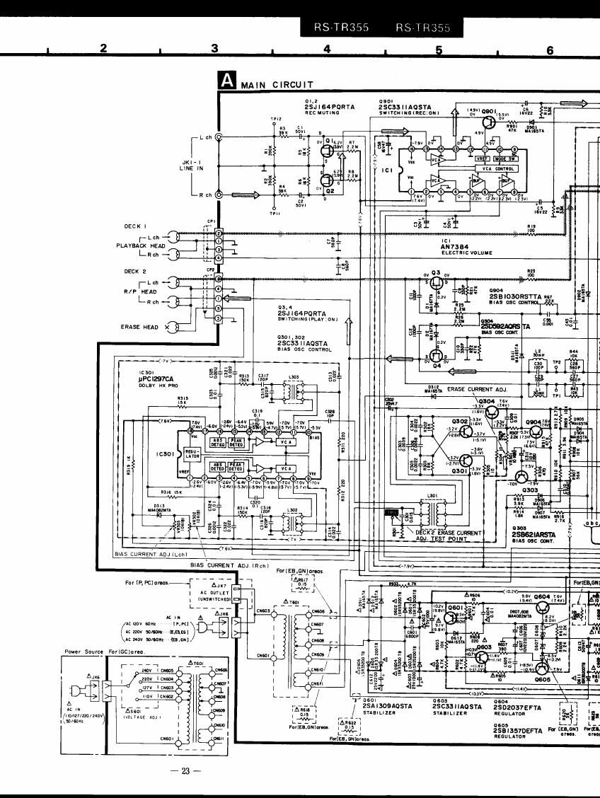 Technics RSTR 355 Schematics