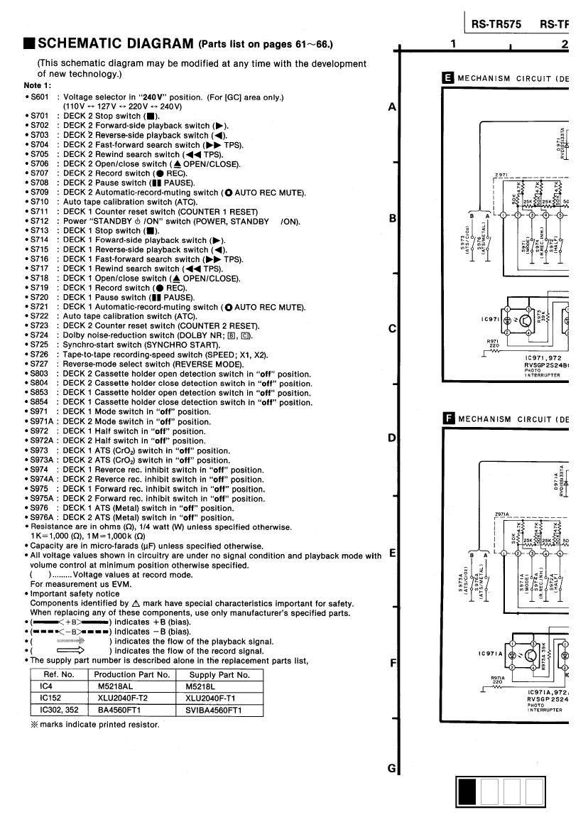 Technics RSTR 575 Schematics