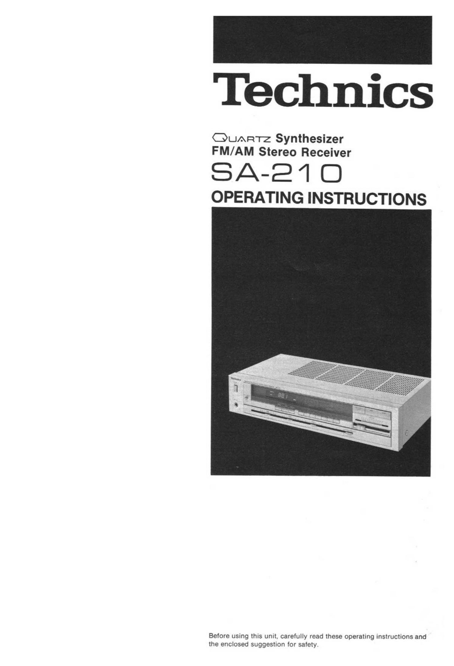 Technics SA 210 Owners Manual