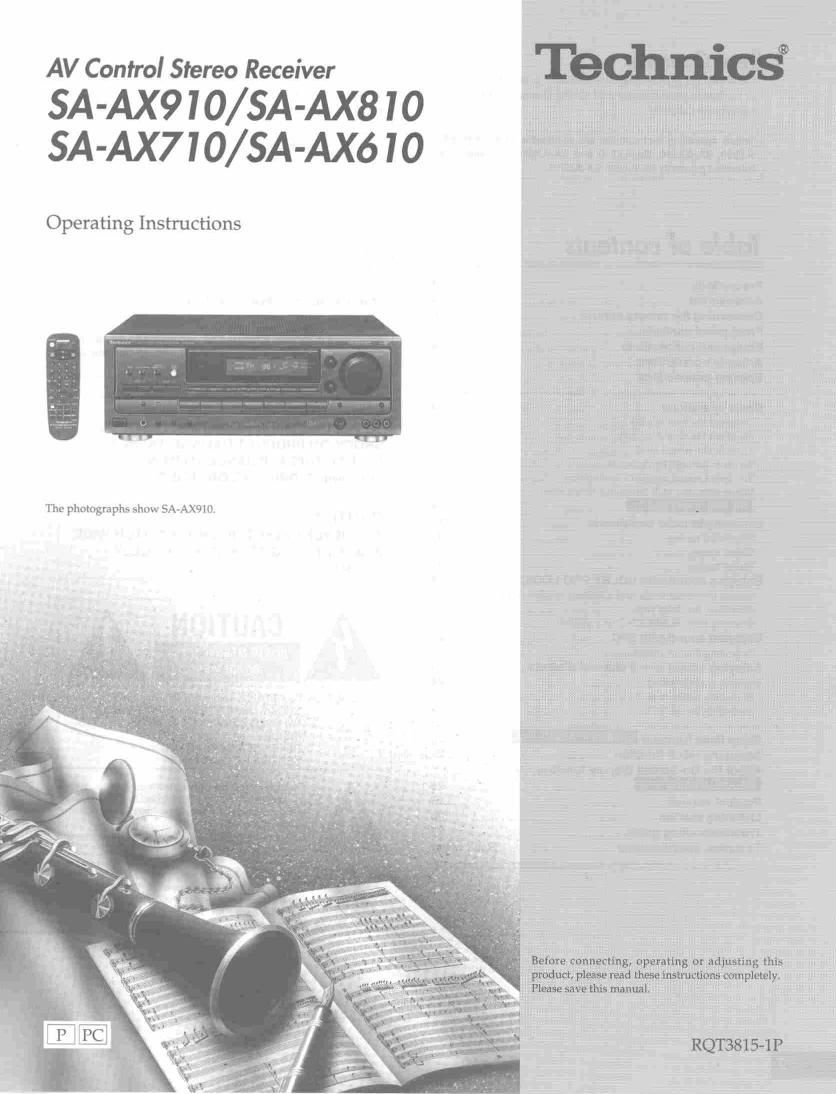 Technics SA AX 610 Owners Manual